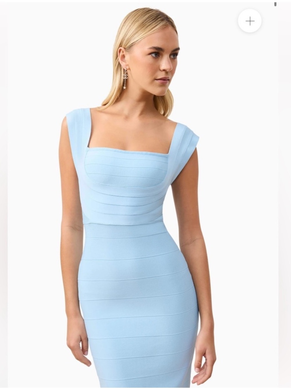 elliatt fiona blue fitted bodycon bandage knit maxi gown dress size medium NEW - Picture 6 of 17